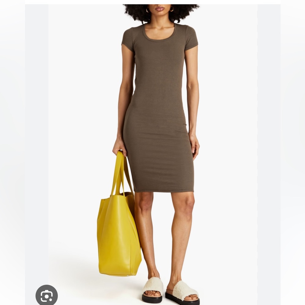 NWT ATM Anthony Thomas Melillo Scoop Neck Rib Stretch Modal Dress